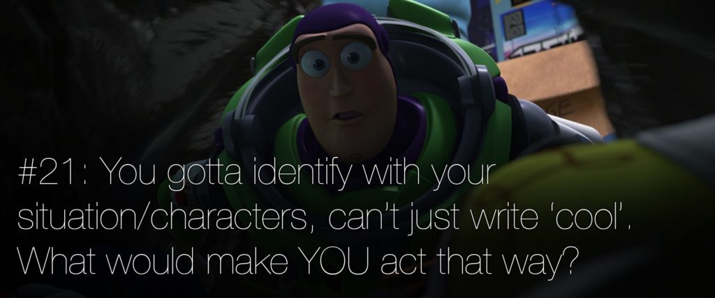 22 reglas de narrativa pixar 21 Debes identificarte con las situaciones y personajes no puedes escribir en frío