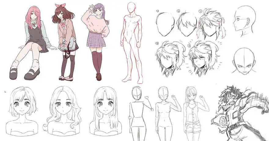 7 ideas de Plantillas  tutorial de dibujo, plantilla de cuerpo, pasos para  dibujar anime
